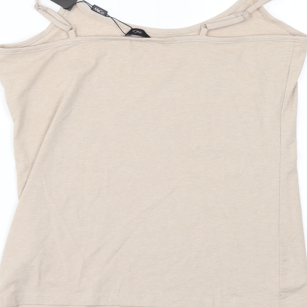 M&Co Womens Beige   Basic T-Shirt Size 12