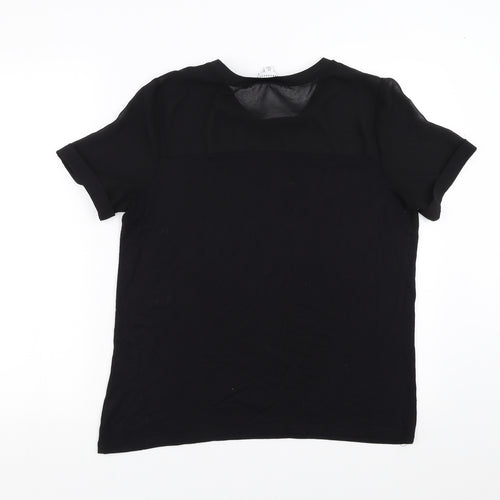 Warehouse Womens Black   Basic Blouse Size 12  - sheer detail