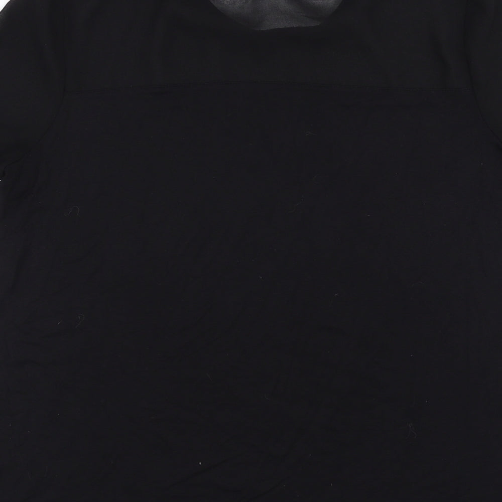 Warehouse Womens Black   Basic Blouse Size 12  - sheer detail