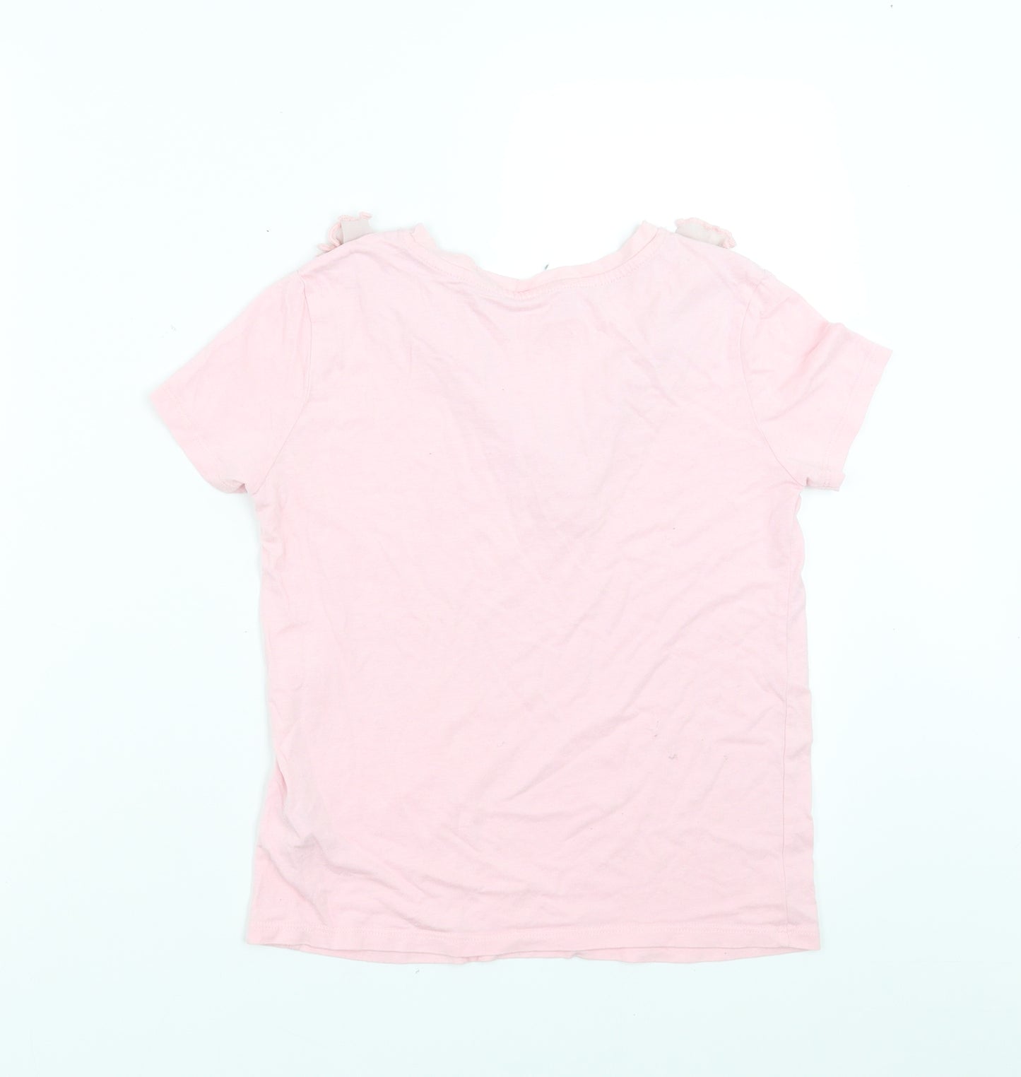 F&F Girls Pink   Basic T-Shirt Size 10-11 Years  - Ruffle detail