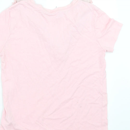 F&F Girls Pink   Basic T-Shirt Size 10-11 Years  - Ruffle detail