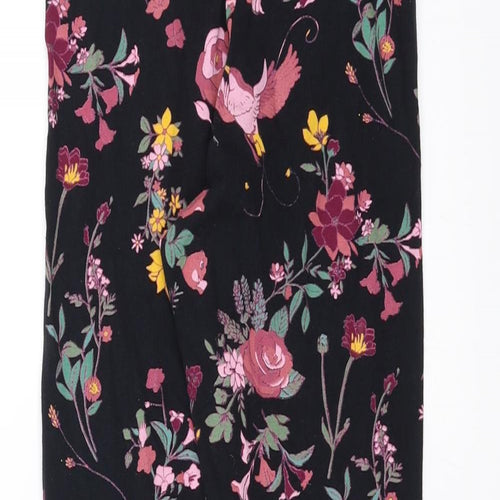 F&F Girls Black Floral  Carrot Trousers Size 11-12 Years - leggings