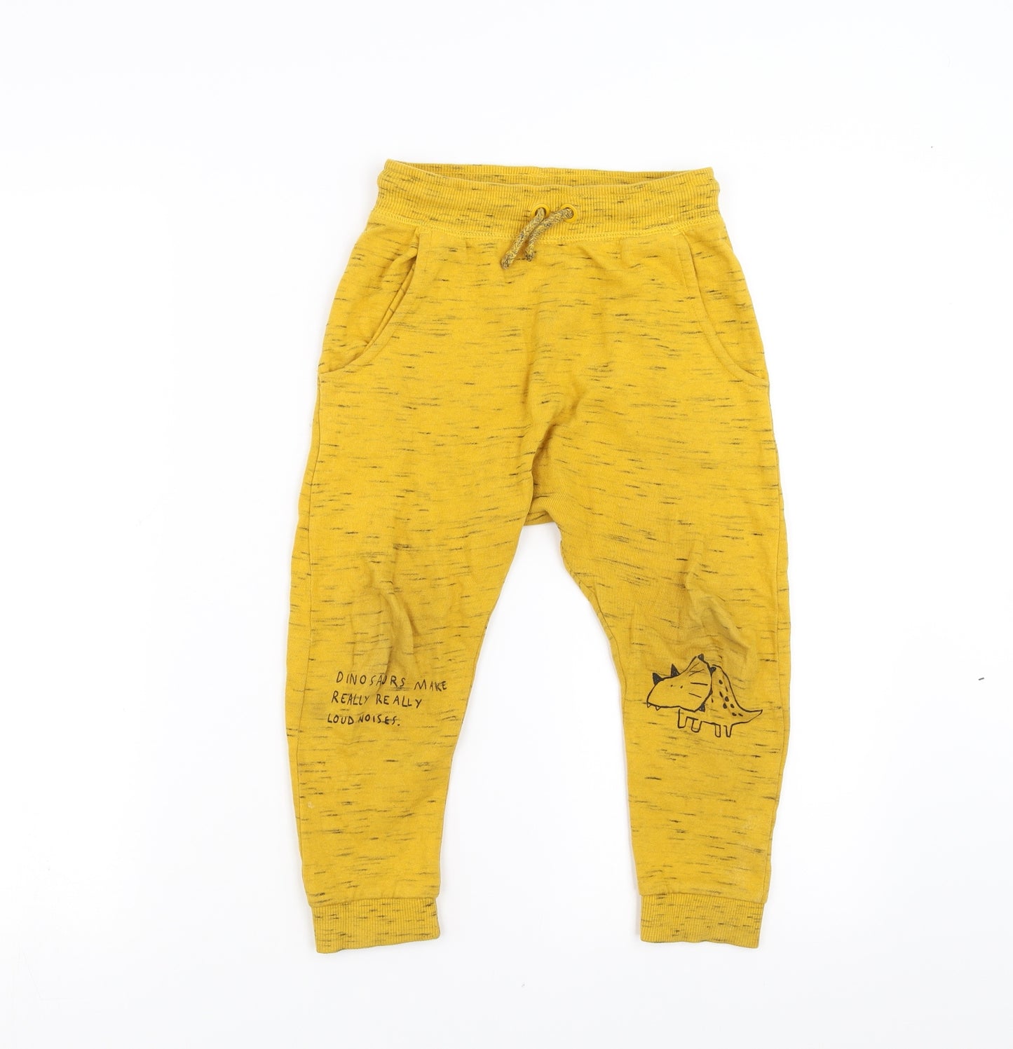George Boys Yellow   Jogger Trousers Size 3-4 Years - Dinosaur