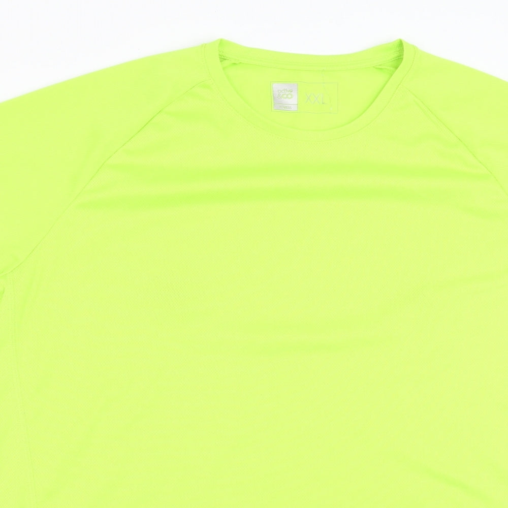 Active & Co Mens Green   Basic T-Shirt Size 2XL