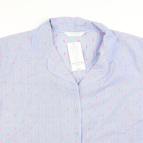 Marks and Spencer Womens Blue Polka Dot  Top Pyjama Top Size 14
