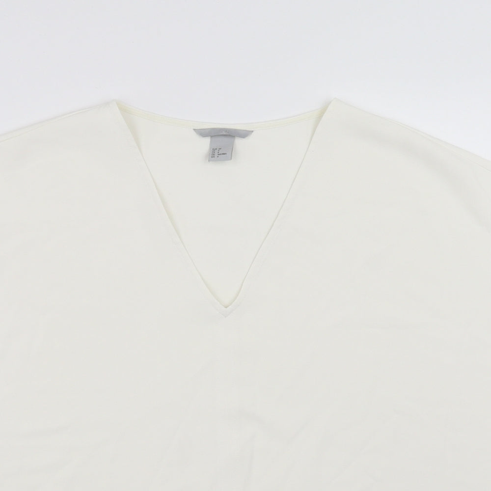H&M Womens White   Basic Blouse Size 10