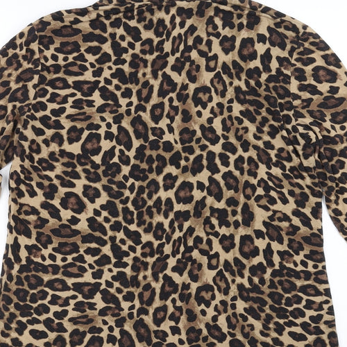 H&M Womens Brown Animal Print  Basic Blouse Size L