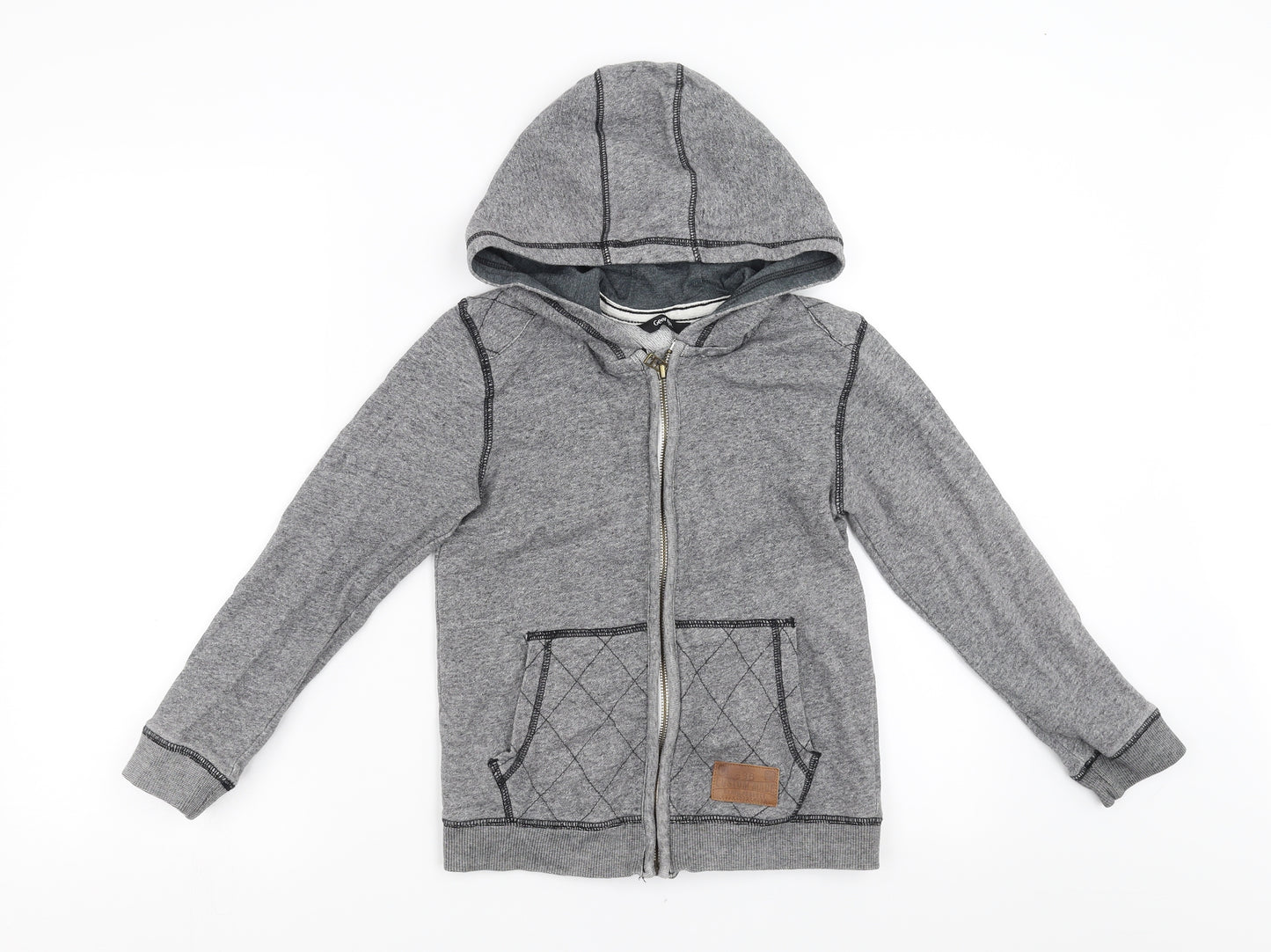 George Boys Grey   Full Zip Hoodie Size 7-8 Years