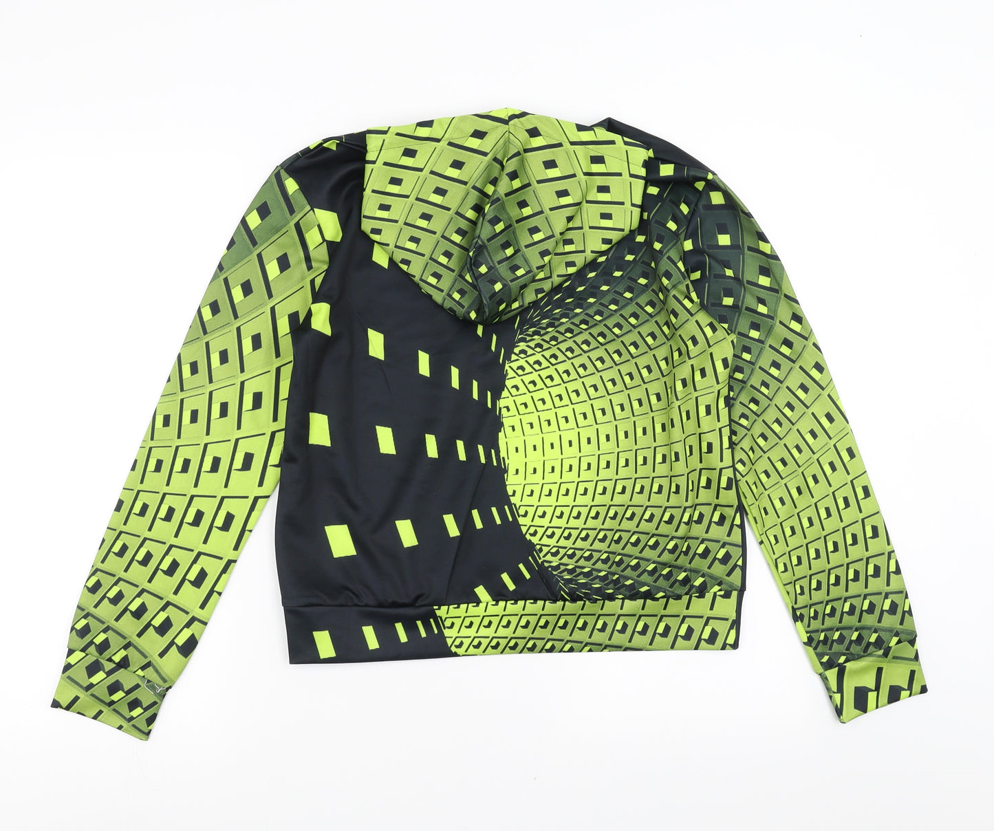 Preworn Boys Green Geometric  Pullover Hoodie Size 13 Years