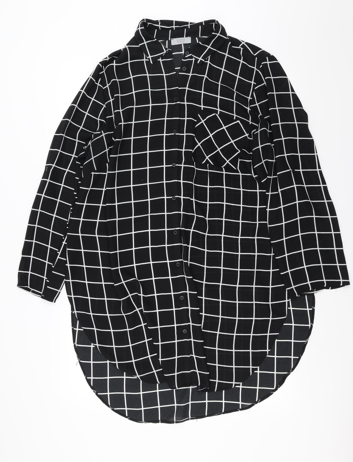 Papaya Womens Blue Check  Shirt Dress  Size 18