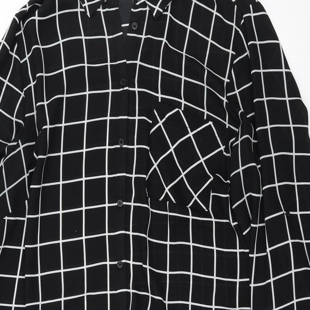 Papaya Womens Blue Check  Shirt Dress  Size 18