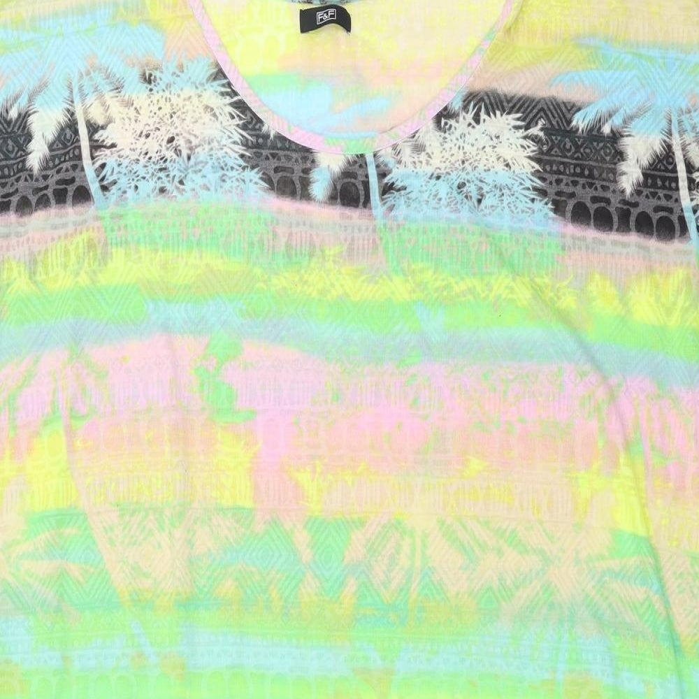 F&F Womens Multicoloured Geometric  T-Shirt Dress  Size 22