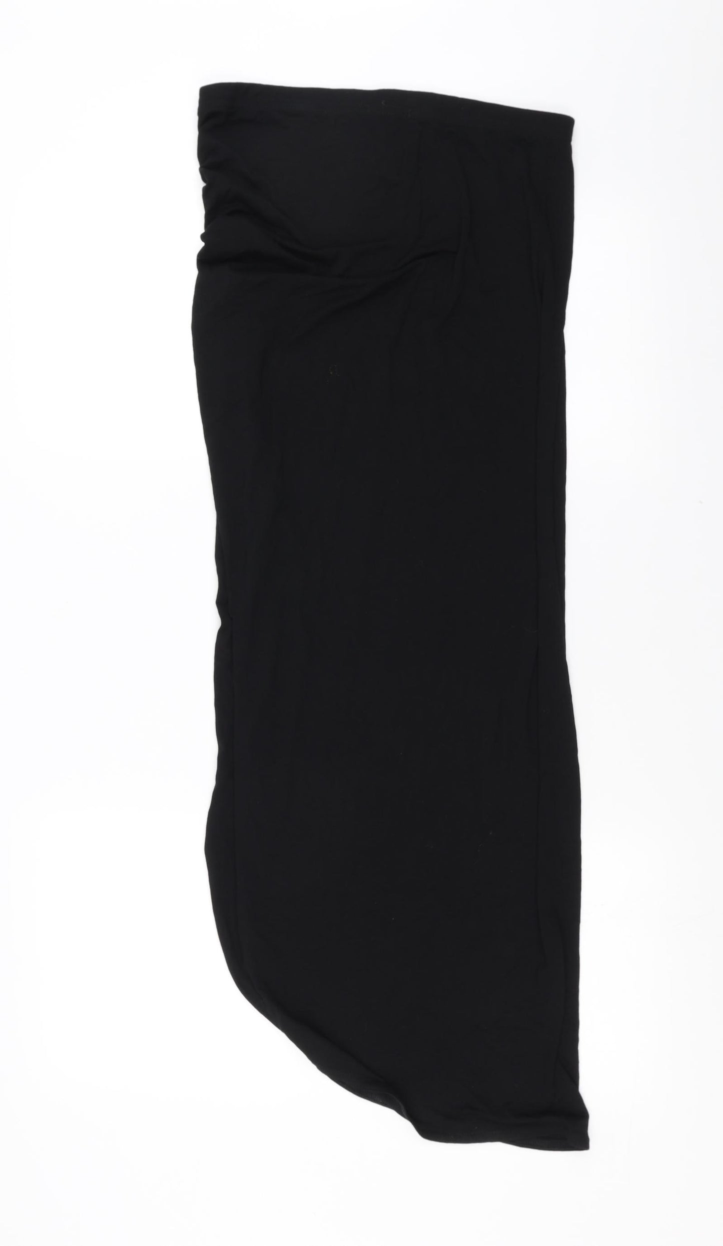 Boohoo Womens Black   Maxi Skirt Size 16  - ruched detail, side split
