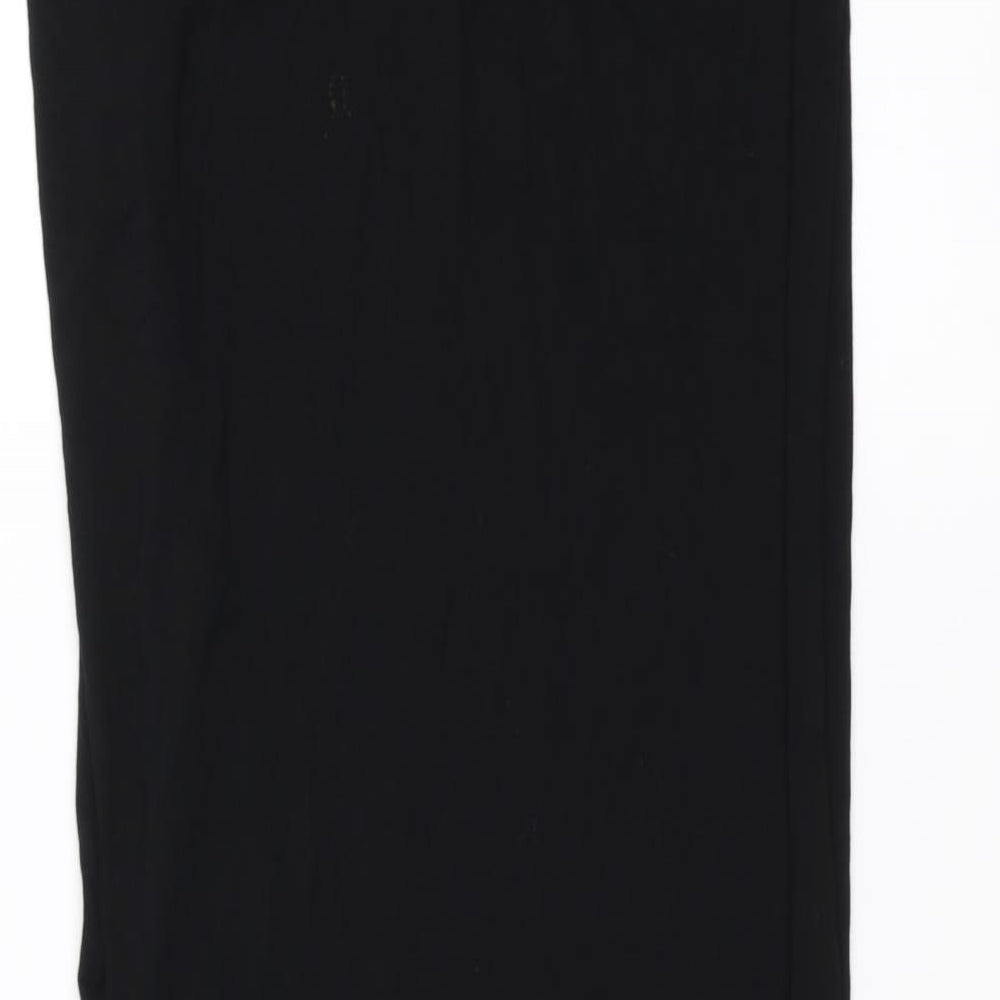 Boohoo Womens Black   Maxi Skirt Size 16  - ruched detail, side split
