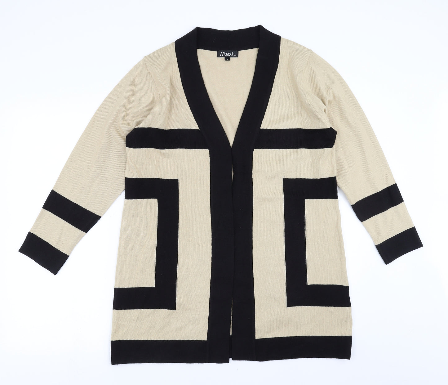 Text Womens Beige   Cardigan Jumper Size L