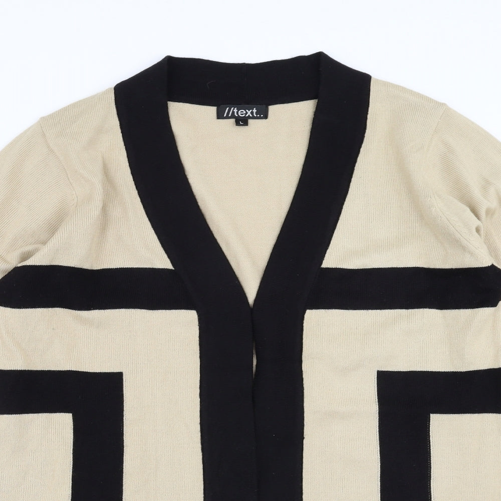 Text Womens Beige   Cardigan Jumper Size L