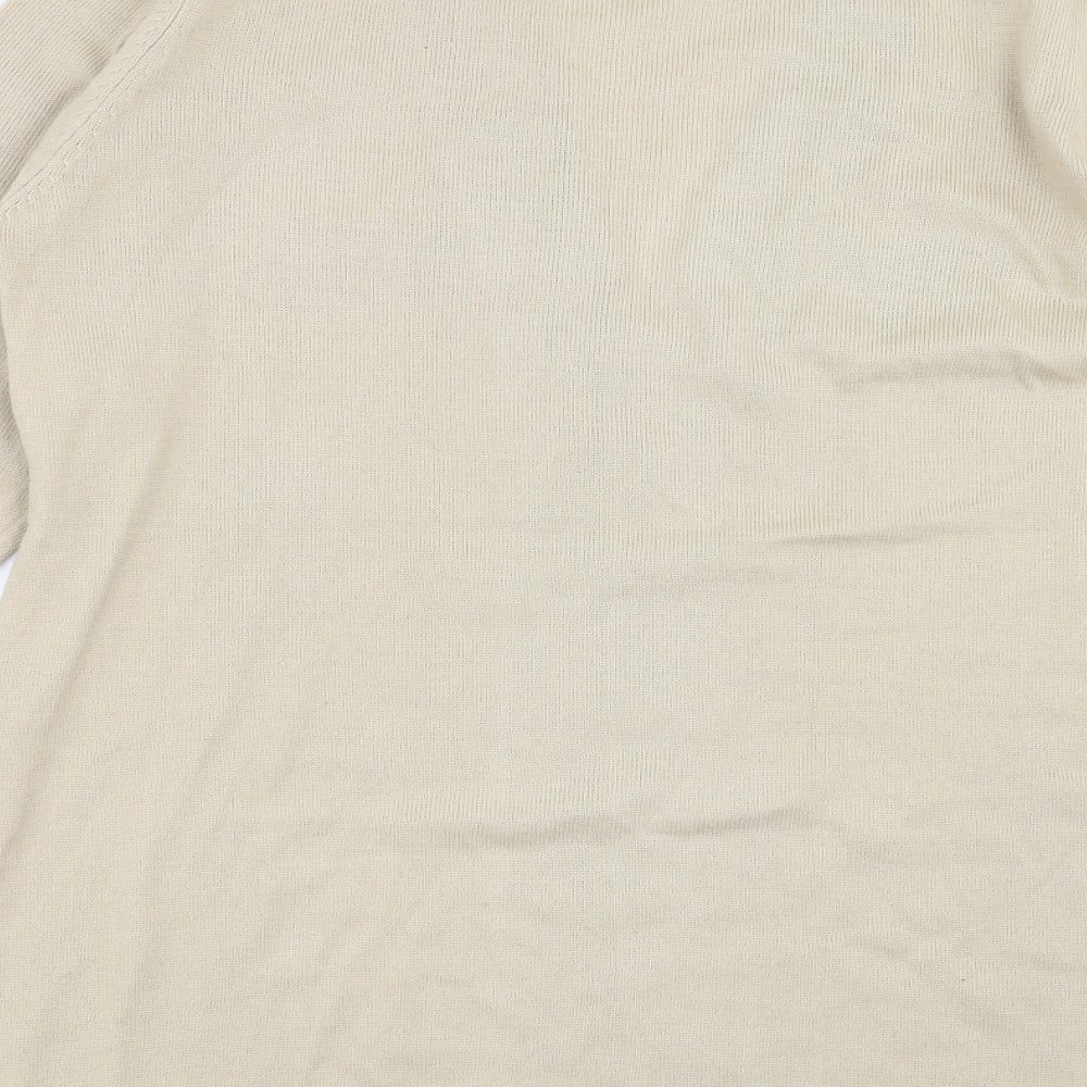 Text Womens Beige   Cardigan Jumper Size L