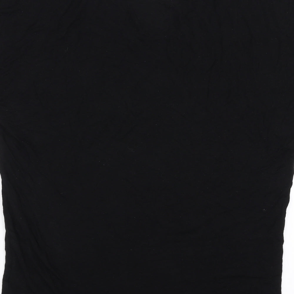 Papaya Womens Black   Basic T-Shirt Size 8  - star