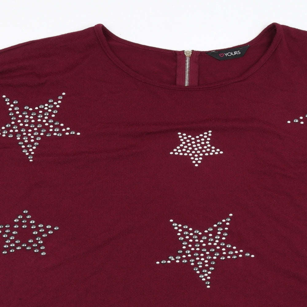 Yours Womens Purple   Pullover Jumper Size XL  - Star pattern