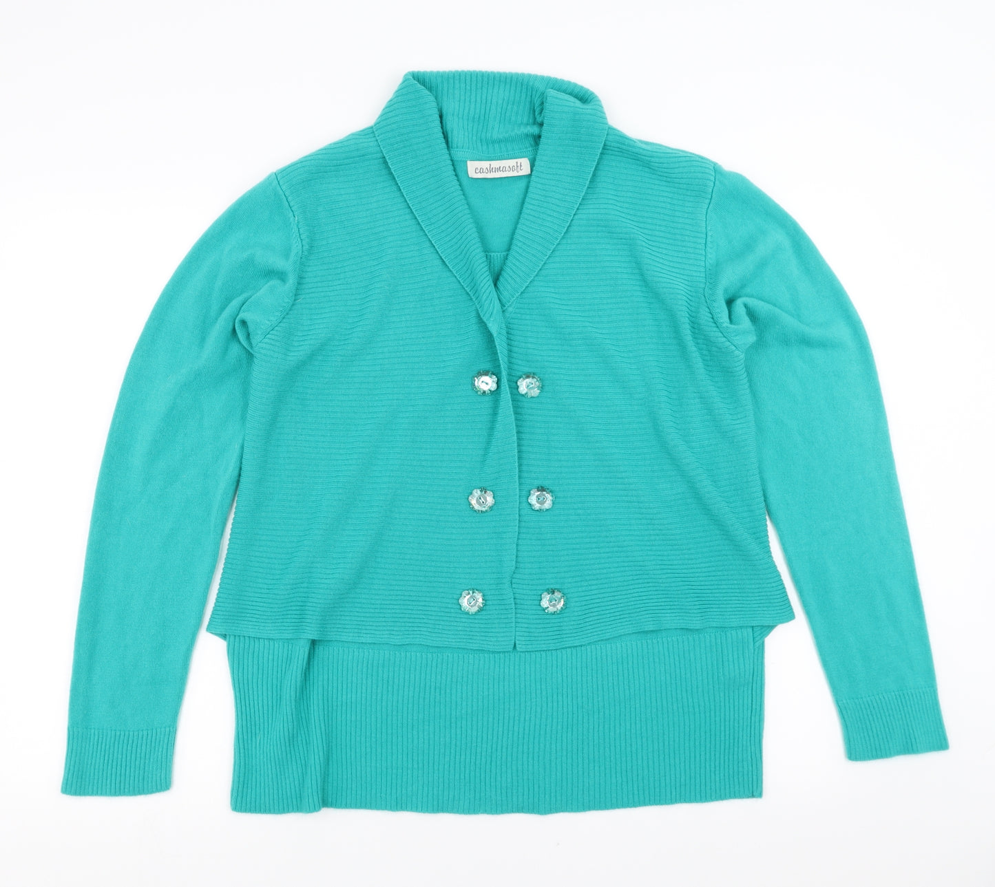 Cashmasoft Womens Green   Pullover Jumper Size XL