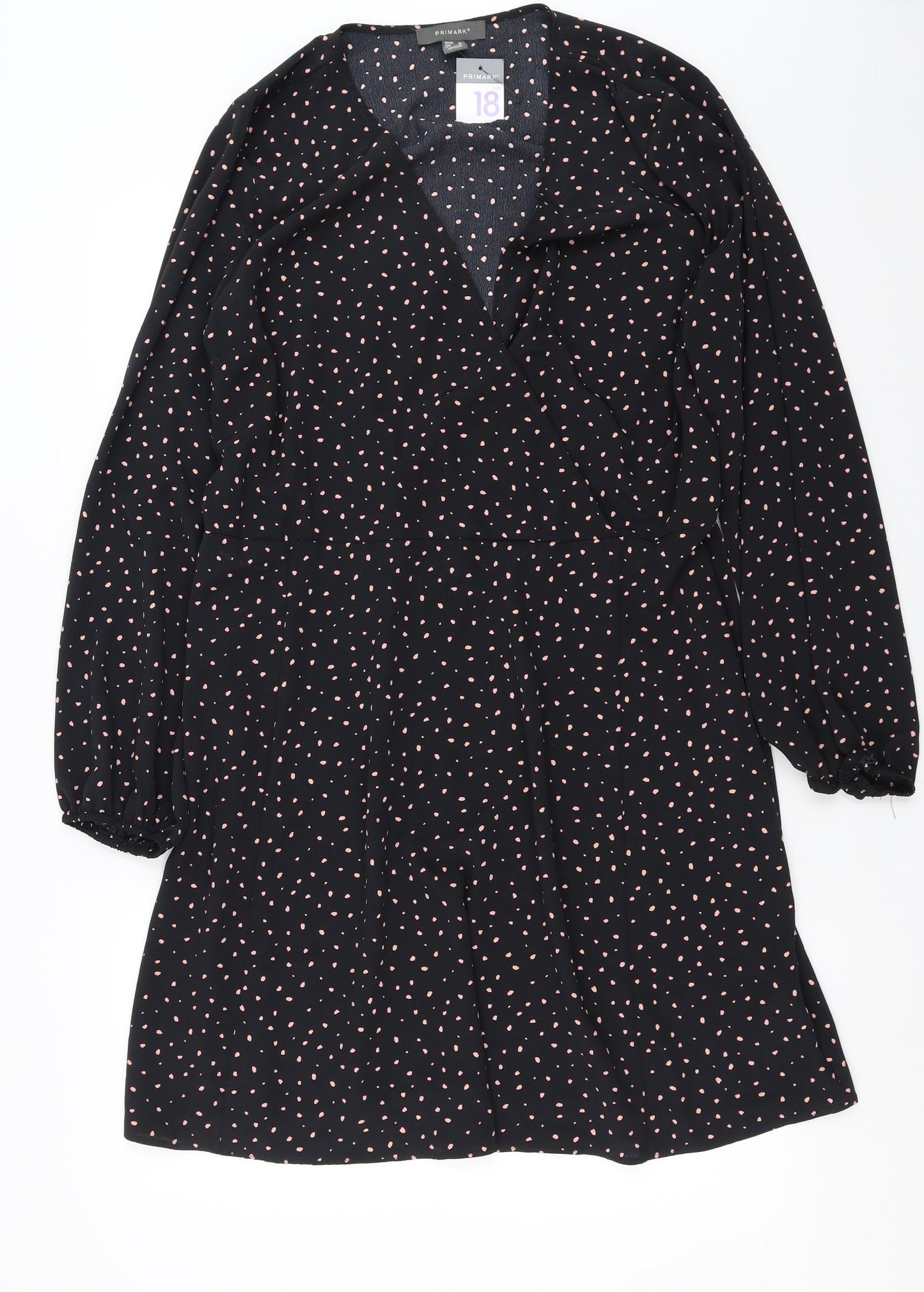 Primark Womens Black Geometric  Fit & Flare  Size 18