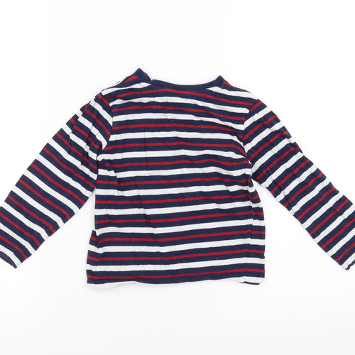 Dunnes Stores Boys Blue Striped  Basic T-Shirt Size 4 Years