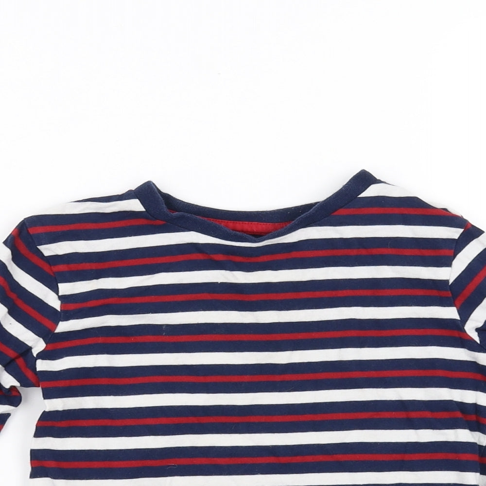 Dunnes Stores Boys Blue Striped  Basic T-Shirt Size 4 Years