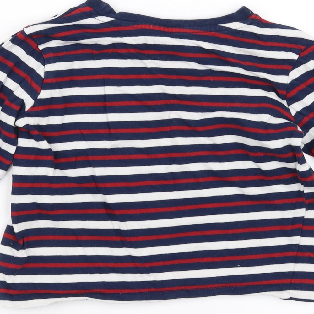 Dunnes Stores Boys Blue Striped  Basic T-Shirt Size 4 Years