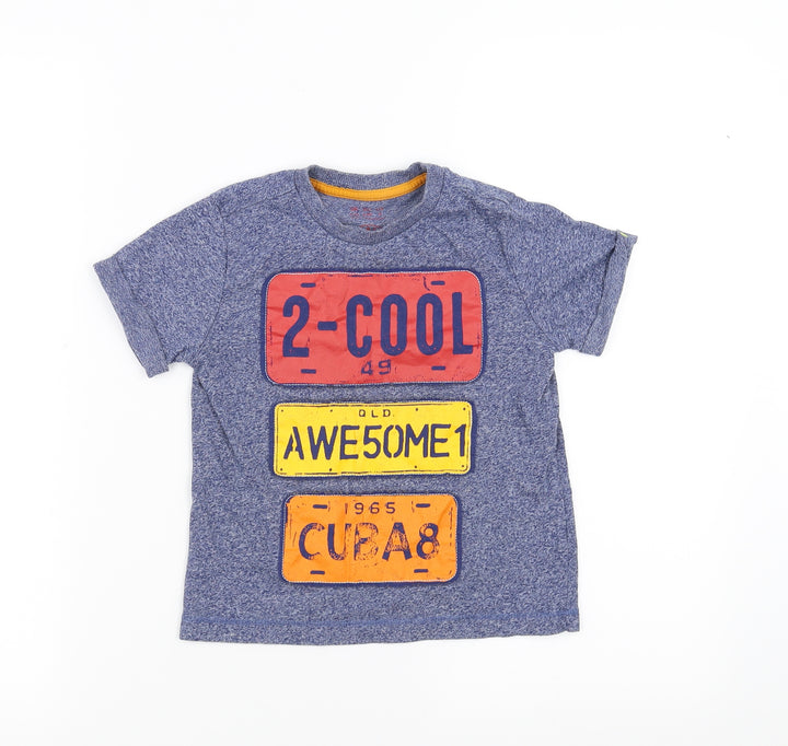 Preworn Boys Blue Basic T-Shirt Size 4-5 Years - cool awesome