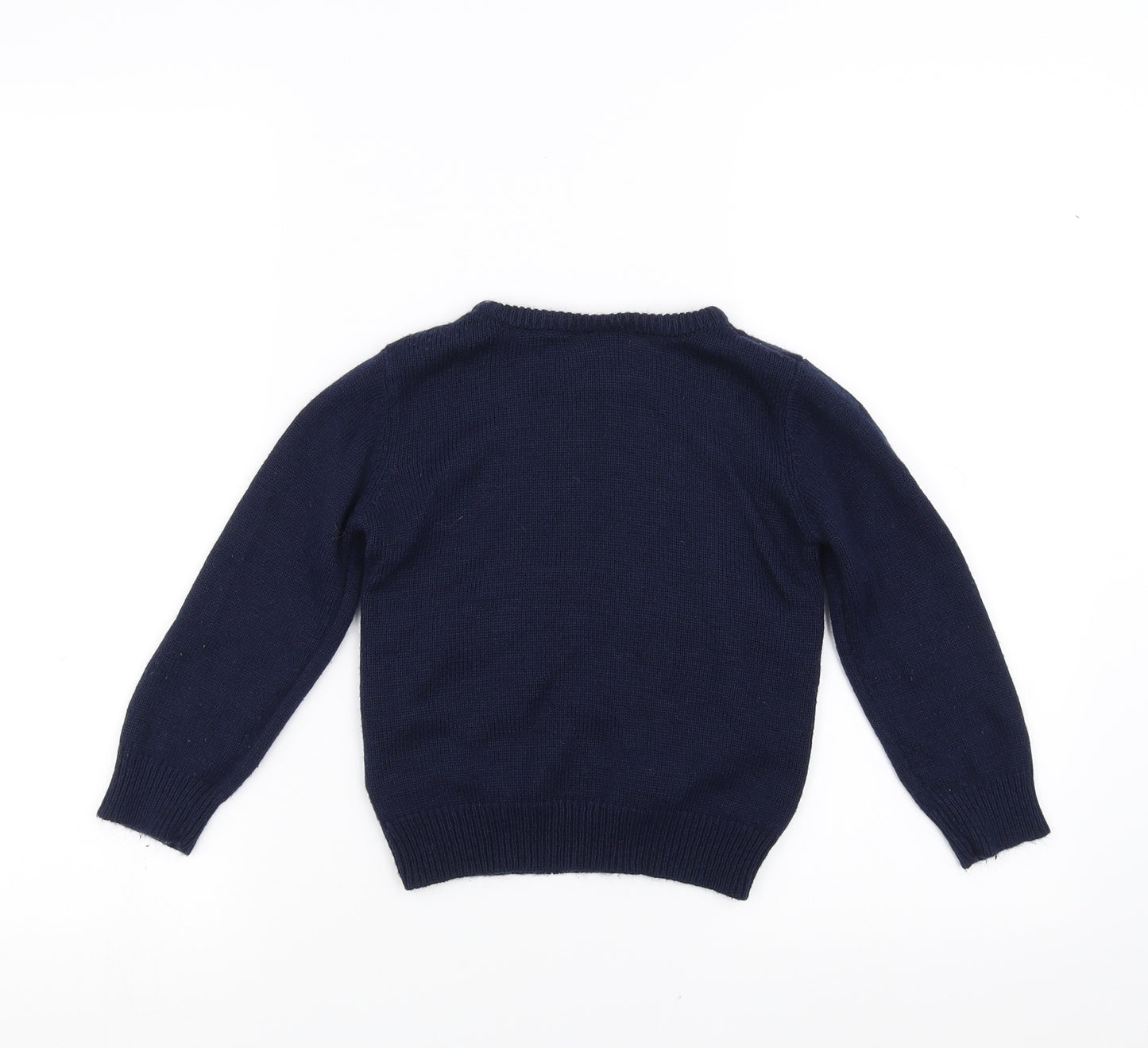 Preworn Boys Blue   Pullover Jumper Size 5-6 Years  - Christmas  Jumper