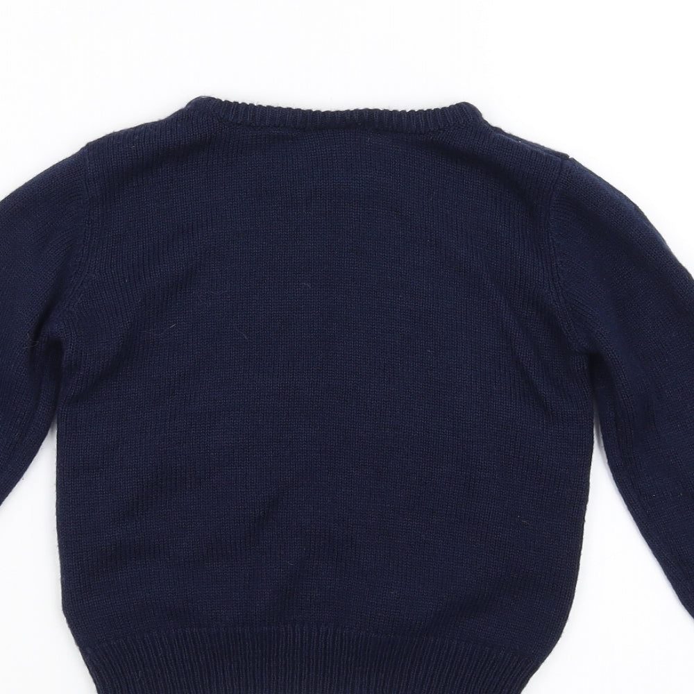 Preworn Boys Blue   Pullover Jumper Size 5-6 Years  - Christmas  Jumper