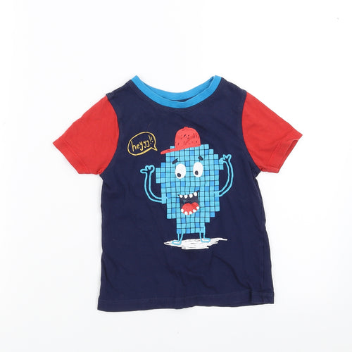 George Boys Blue   Basic T-Shirt Size 3-4 Years  - Monster