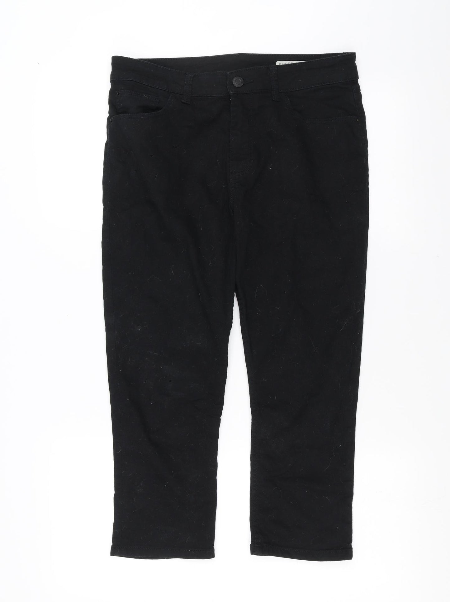 Marks and Spencer Womens Black  Denim Cropped Jeans Size 12 L21 in - skinny cropped
