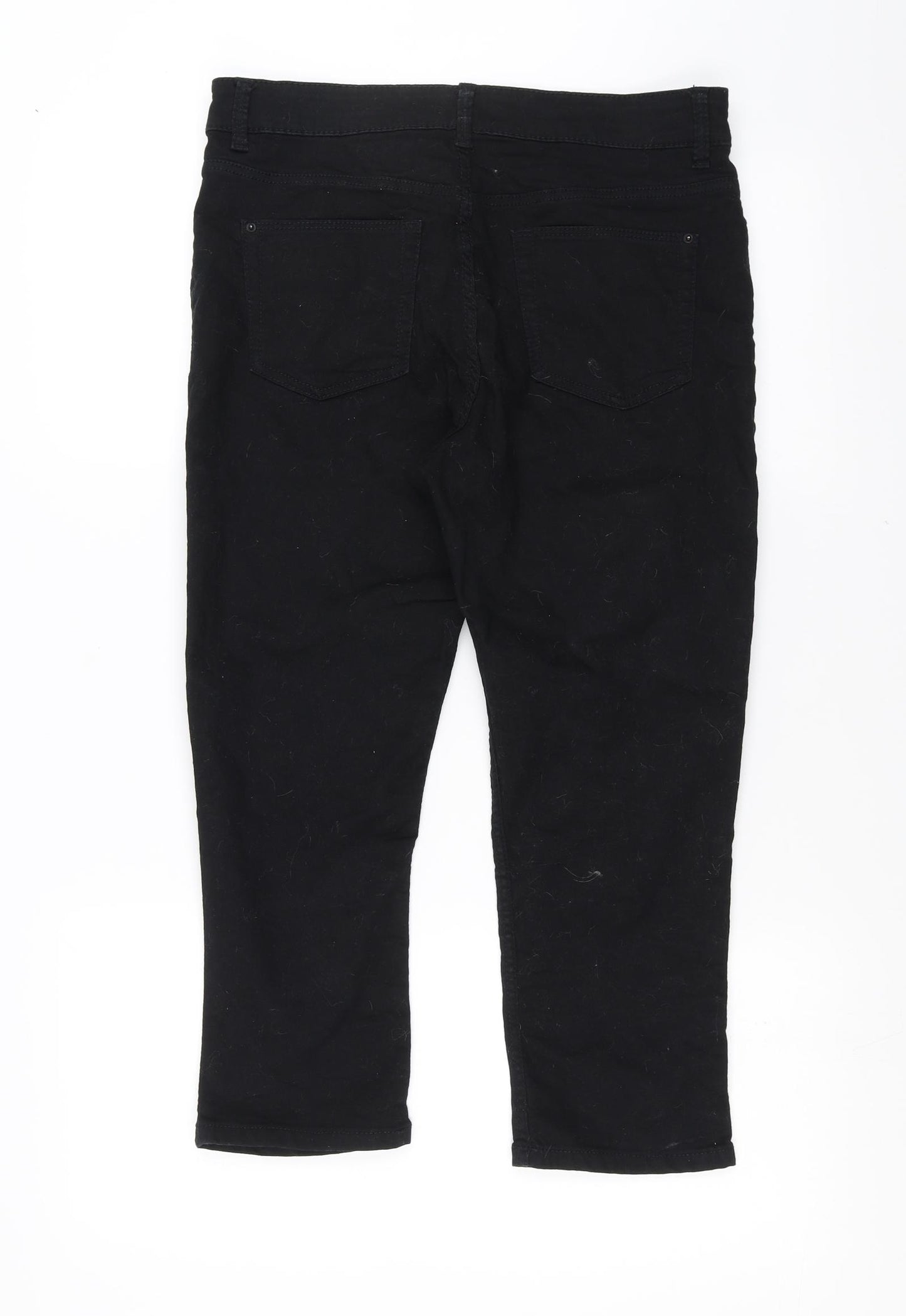 Marks and Spencer Womens Black  Denim Cropped Jeans Size 12 L21 in - skinny cropped