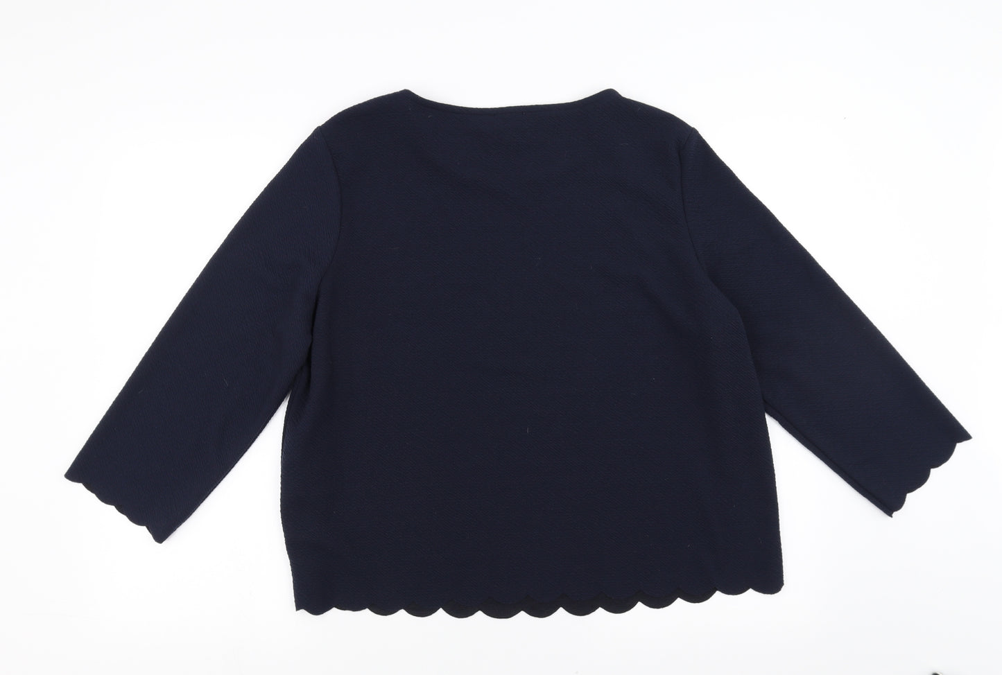 Phase Eight Womens Blue   Basic Blouse Size 18  - Scallop Hem