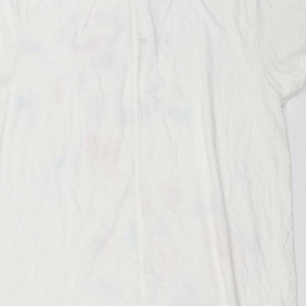 Arcadia Womens White Floral  Basic T-Shirt Size 22