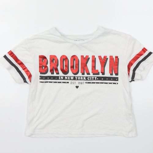 Primark Girls White   Basic T-Shirt Size 7-8 Years