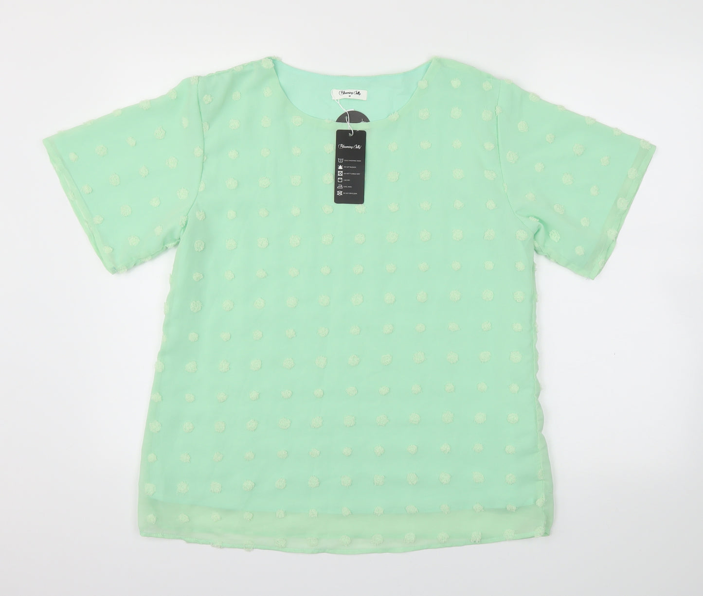 Blooming Jelly Womens Green   Basic Blouse Size M