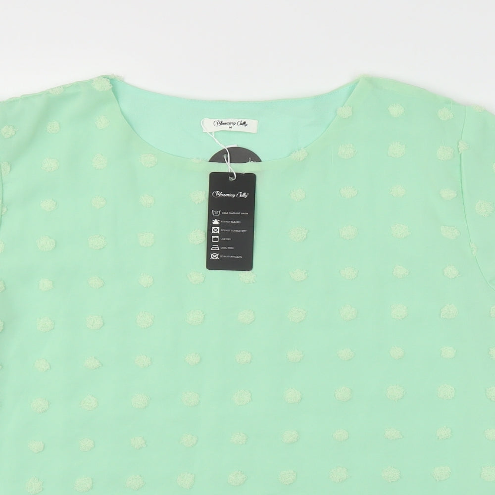 Blooming Jelly Womens Green   Basic Blouse Size M