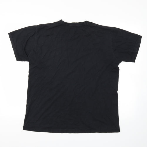 Preworn Mens Black Animal Print   T-Shirt Size L