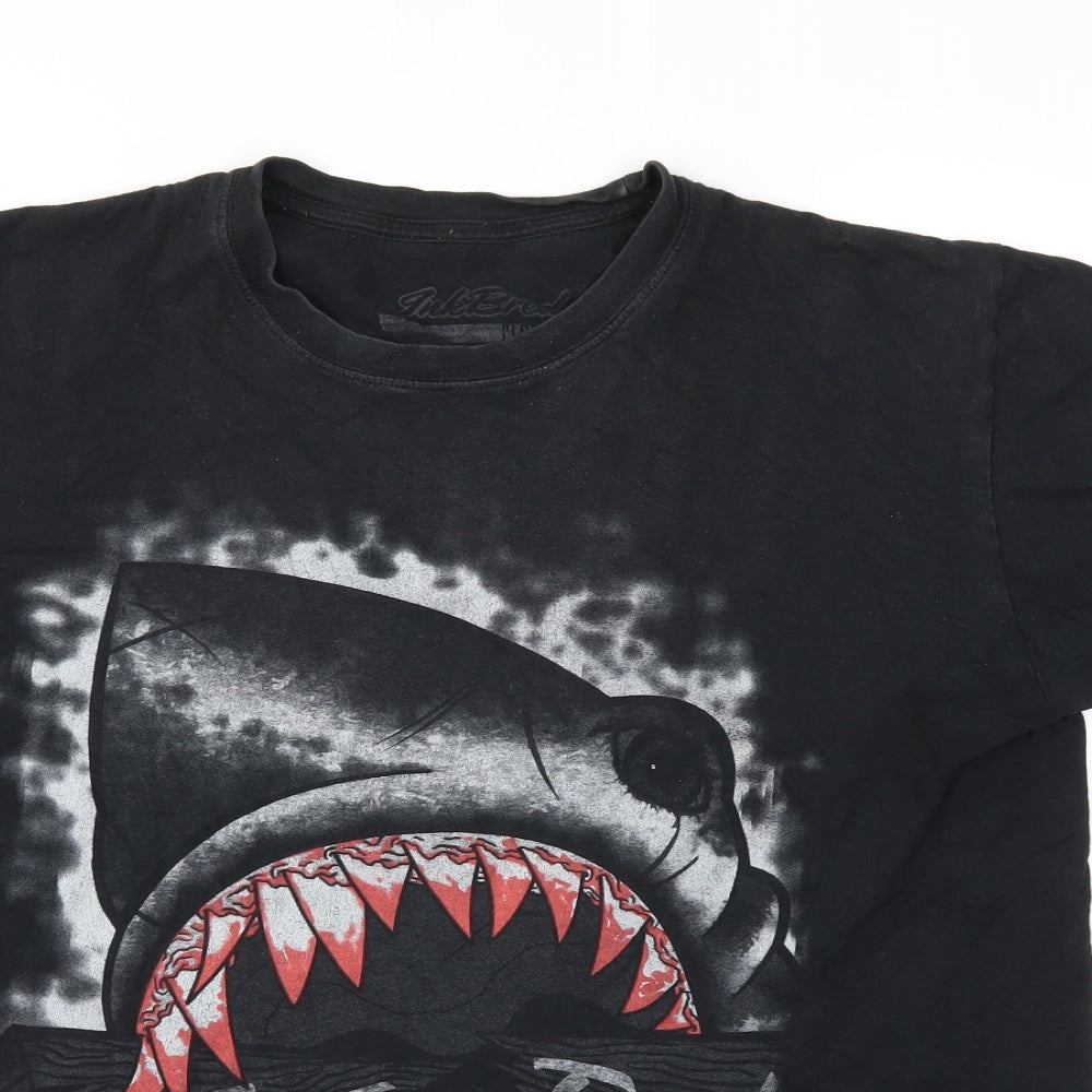 Preworn Mens Black Animal Print   T-Shirt Size L