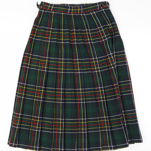 Fine Fare  Womens Green Check  Flare Skirt Size 12