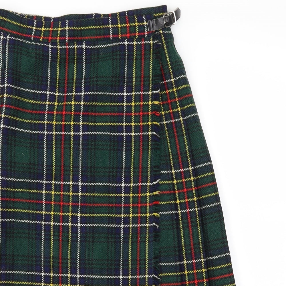 Fine Fare  Womens Green Check  Flare Skirt Size 12