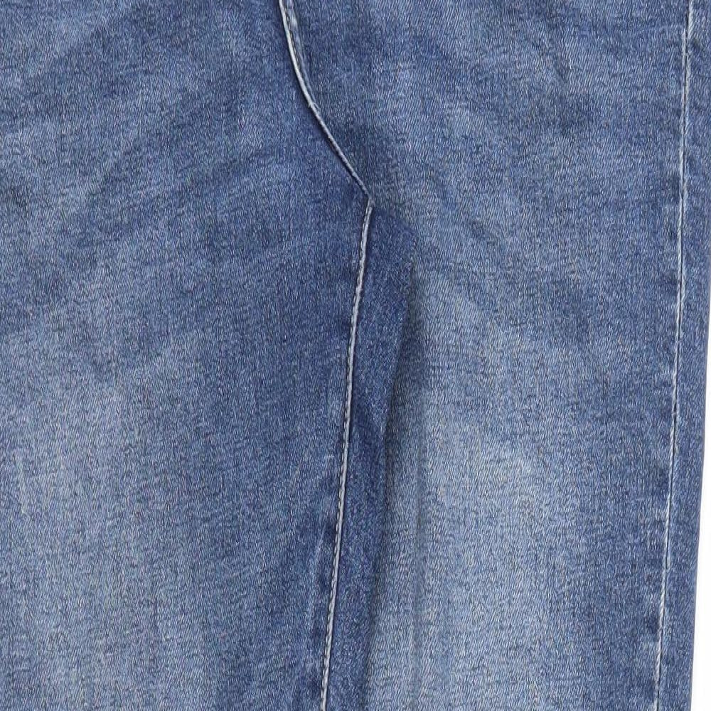 George Womens Blue Houndstooth  Straight Jeans Size 16 L30 in