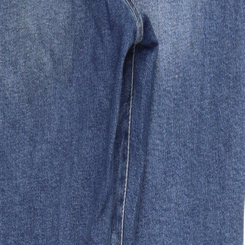 George Womens Blue Houndstooth  Straight Jeans Size 16 L30 in
