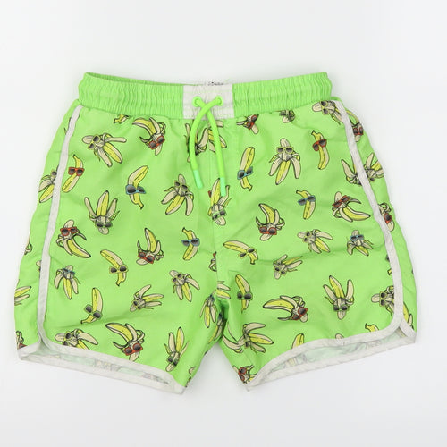 F&F Boys Green Animal Print  Sweat Shorts Size 6-7 Years