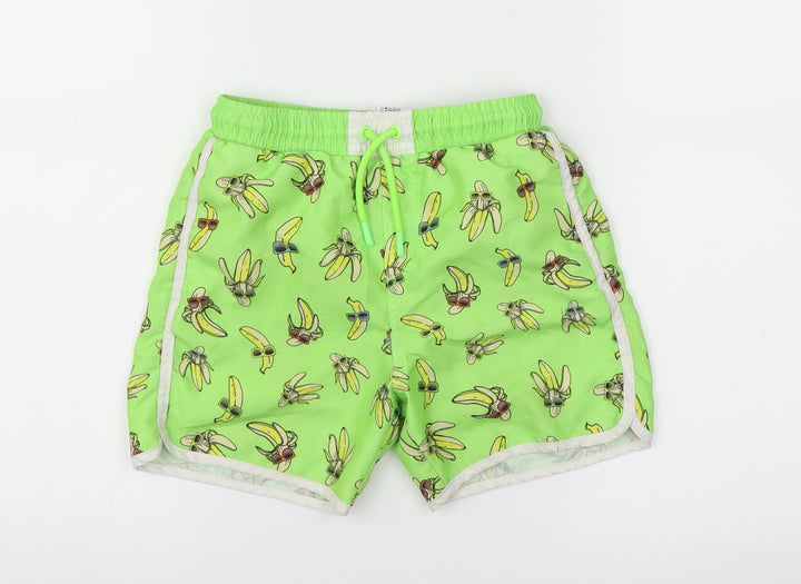 F&F Boys Green Animal Print Sweat Shorts Size 6-7 Years
