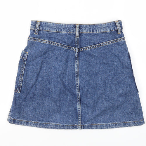 Topshop Womens Blue   A-Line Skirt Size 8