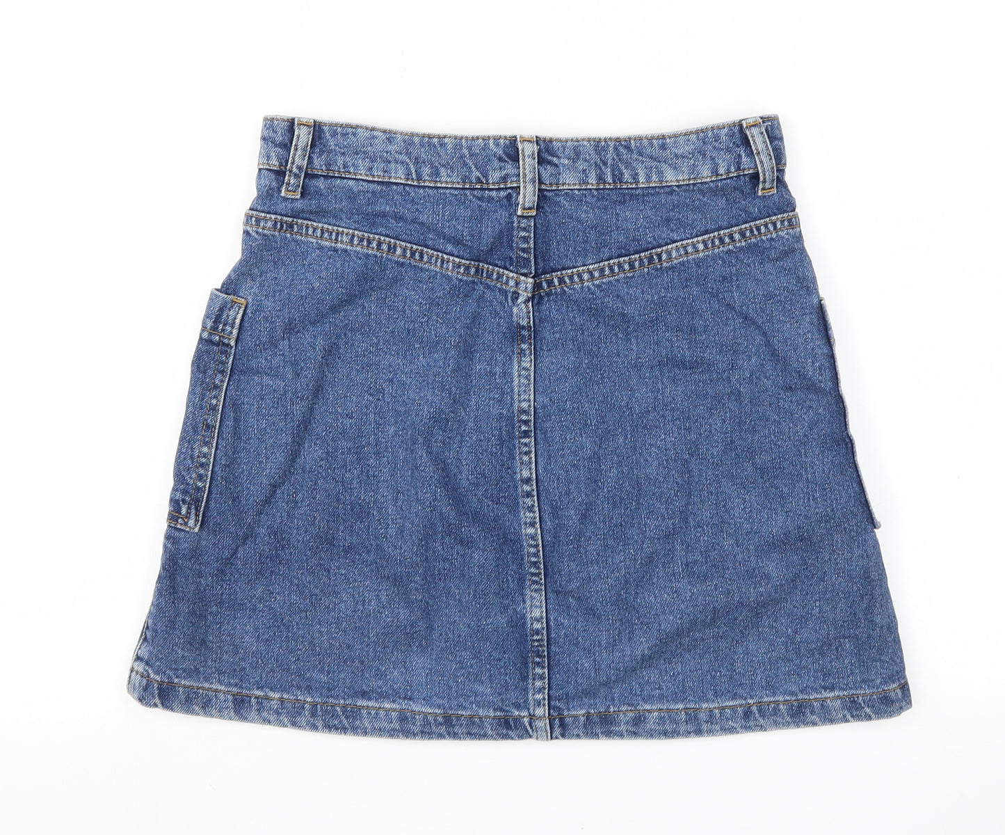 Topshop Womens Blue   A-Line Skirt Size 8