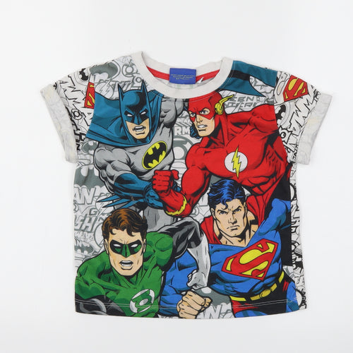 Justice League Boys Multicoloured Animal Print  Basic T-Shirt Size 5-6 Years